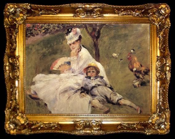 framed  Pierre-Auguste Renoir Madame Claude Monet aver son Fils, ta009-2
